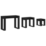 Casa si Gradina - Mobilier - Mese si birouri - Mese living - Set de 3 mese stivuibile, stejar negru, lemn prelucrat - Infinity.ro