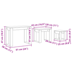 Casa si Gradina - Mobilier - Mese si birouri - Mese living - Set de 3 mese stivuibile, stejar negru, lemn prelucrat - Infinity.ro