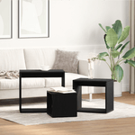 Casa si Gradina - Mobilier - Mese si birouri - Mese living - Set de 3 mese stivuibile, stejar negru, lemn prelucrat - Infinity.ro