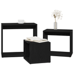 Casa si Gradina - Mobilier - Mese si birouri - Mese living - Set de 3 mese stivuibile, stejar negru, lemn prelucrat - Infinity.ro