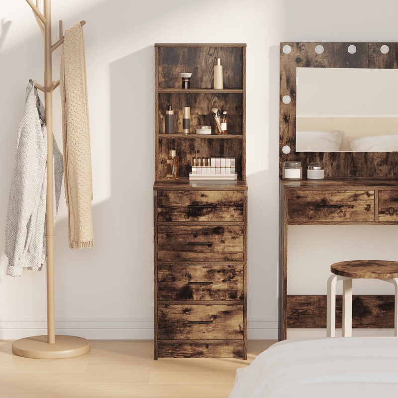 Casa si Gradina - Mobilier - Comode si corpuri - Corpuri bucatarie - Dulap inalt, stejar fumuriu, 40x41x135 cm, lemn prelucrat - Infinity.ro