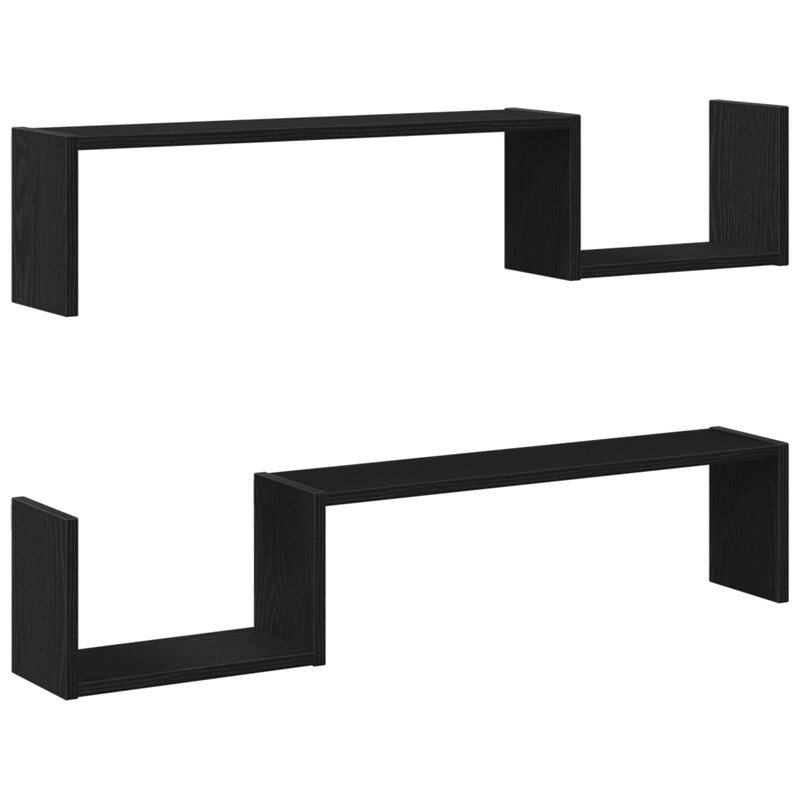 Casa si Gradina - Mobilier - Biblioteci si rafturi - Rafturi - Rafturi de perete, 2 buc., stejar negru, 100x15x70 cm, lemn - Infinity.ro