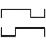 Casa si Gradina - Mobilier - Biblioteci si rafturi - Rafturi - Rafturi de perete, 2 buc., stejar negru, 100x15x70 cm, lemn - Infinity.ro