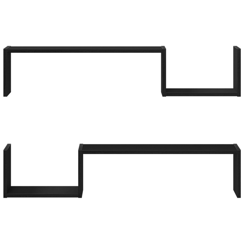 Casa si Gradina - Mobilier - Biblioteci si rafturi - Rafturi - Rafturi de perete, 2 buc., stejar negru, 100x15x70 cm, lemn - Infinity.ro