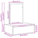 Casa si Gradina - Mobilier - Comode si corpuri - Masute de toaleta - Masa de toaleta suspendata, stejar sonoma, 60x40x70 cm - Infinity.ro