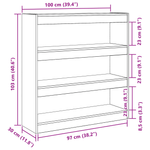 Casa si Gradina - Mobilier - Biblioteci si rafturi - Biblioteci - Biblioteca/paravan de camera, stejar negru, 100x30x103 cm, lemn - Infinity.ro
