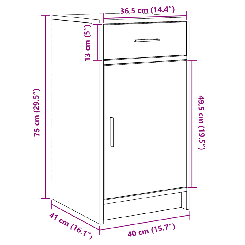 Casa si Gradina - Mobilier - Comode si corpuri - Comode - Dulap, stejar sonoma, 40x41x75 cm, lemn prelucrat - Infinity.ro