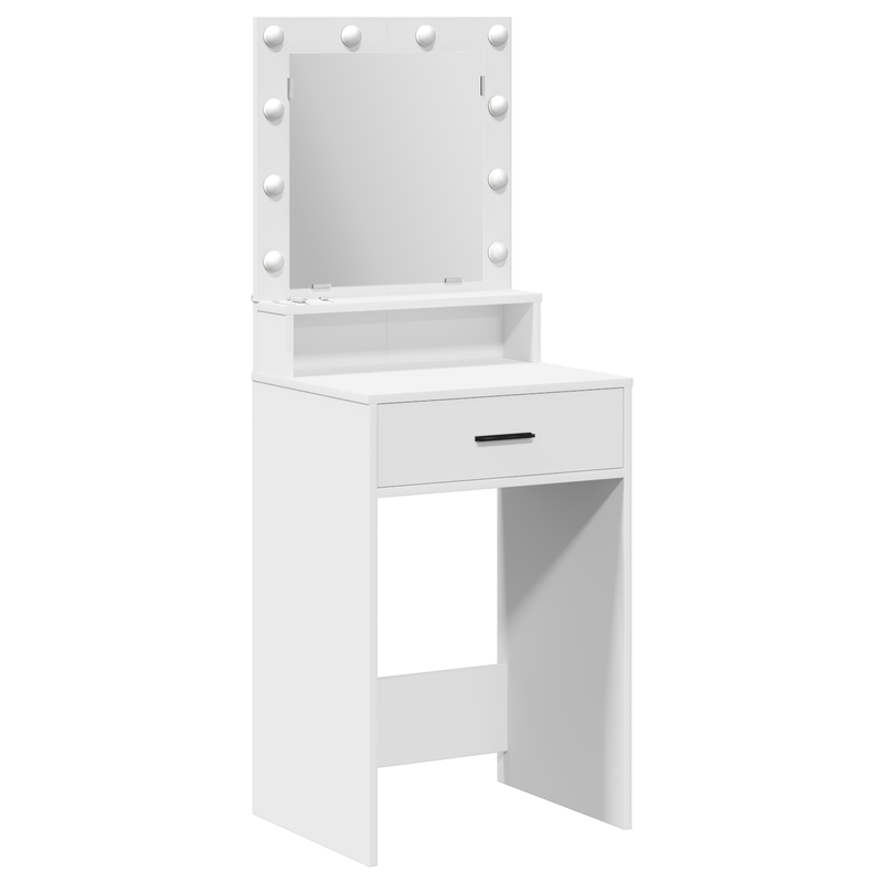 Casa si Gradina - Mobilier - Comode si corpuri - Masute de toaleta - Masa de toaleta cu lumini LED, alb, 50x41x135 cm - Infinity.ro