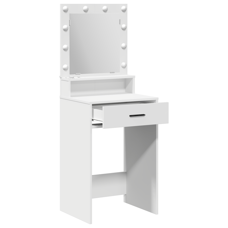Casa si Gradina - Mobilier - Comode si corpuri - Masute de toaleta - Masa de toaleta cu lumini LED, alb, 50x41x135 cm - Infinity.ro