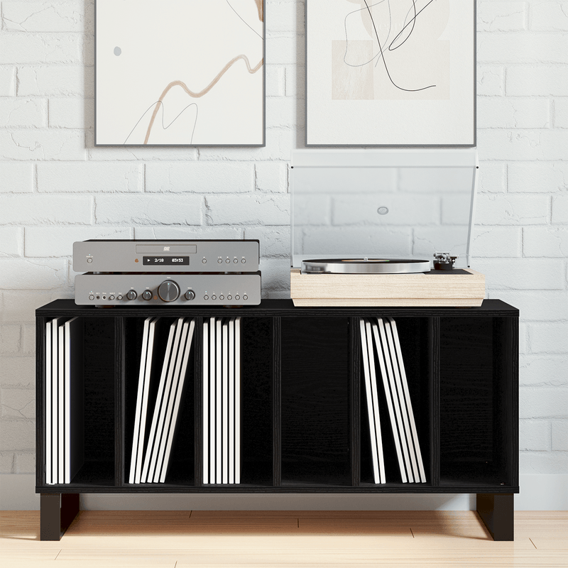 Casa si Gradina - Mobilier - Dulapuri si sifoniere - Dulapuri - Dulap pentru vinuri Negru Stejar 100x38x48 cm Lemn prelucrat - Infinity.ro