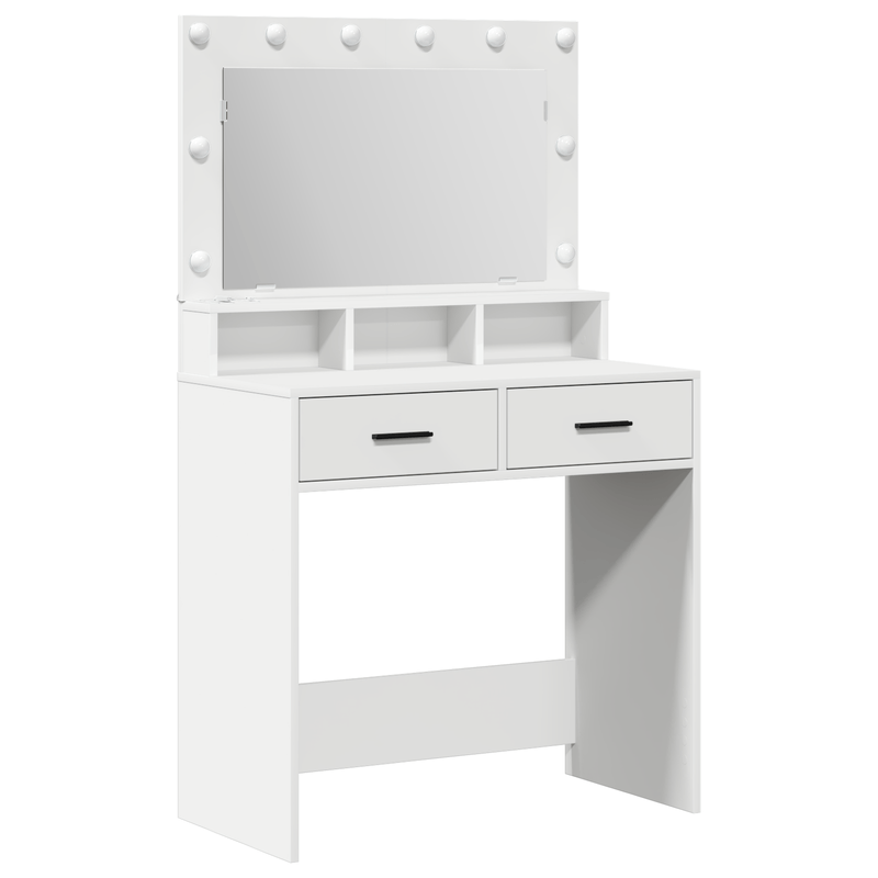 Casa si Gradina - Mobilier - Comode si corpuri - Masute de toaleta - Masa de toaleta cu lumini LED, alb, 79x41x135 cm - Infinity.ro