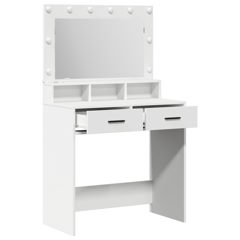 Casa si Gradina - Mobilier - Comode si corpuri - Masute de toaleta - Masa de toaleta cu lumini LED, alb, 79x41x135 cm - Infinity.ro
