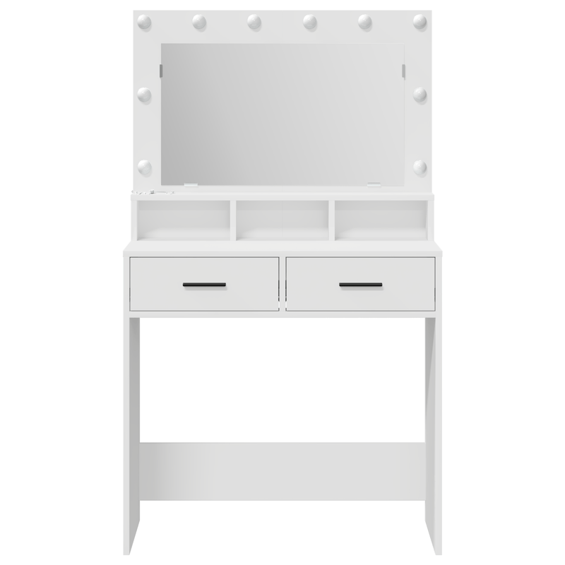 Casa si Gradina - Mobilier - Comode si corpuri - Masute de toaleta - Masa de toaleta cu lumini LED, alb, 79x41x135 cm - Infinity.ro