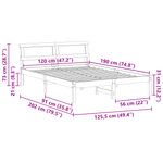 Casa si Gradina - Mobilier - Paturi si accesorii - Paturi - Cadru de pat cu tablie & LED maro cerat 120x190 cm din lemn masiv de pin - Infinity.ro