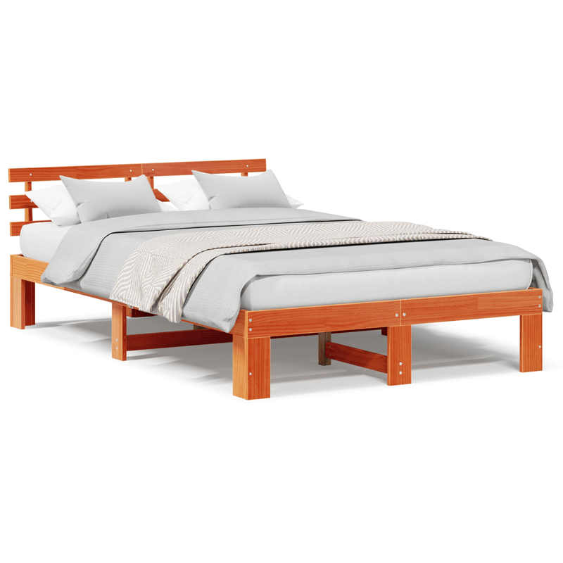 Casa si Gradina - Mobilier - Paturi si accesorii - Paturi - Cadru de pat din lemn de pin Maro cerat Lemn masiv 120 x 200 cm - Infinity.ro