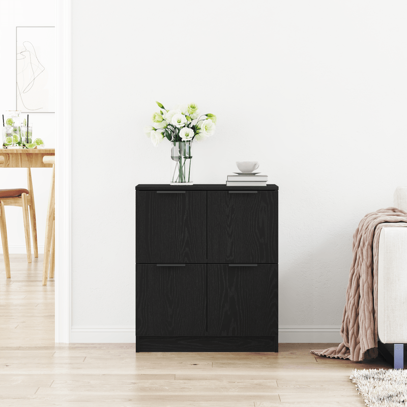 Casa si Gradina - Mobilier - Comode si corpuri - Comode - Bufet Negru din Stejar - 60 x 30 x 70 cm - Fabricat din Lemn Prelucrat - Infinity.ro