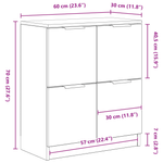 Casa si Gradina - Mobilier - Comode si corpuri - Comode - Bufet Negru din Stejar - 60 x 30 x 70 cm - Fabricat din Lemn Prelucrat - Infinity.ro