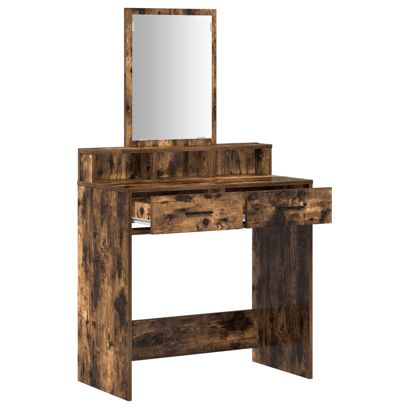 Casa si Gradina - Mobilier - Comode si corpuri - Masute de toaleta - Masa de toaleta cu sertare, stejar fumuriu, 79x41x140 cm - Infinity.ro