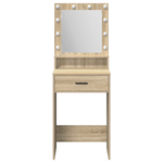 Casa si Gradina - Mobilier - Comode si corpuri - Masute de toaleta - Masa de cosmetica cu lumini LED, stejar sonoma, 50x41x135 cm - Infinity.ro