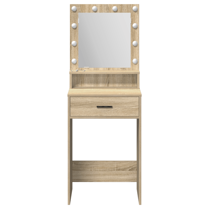 Casa si Gradina - Mobilier - Comode si corpuri - Masute de toaleta - Masa de cosmetica cu lumini LED, stejar sonoma, 50x41x135 cm - Infinity.ro