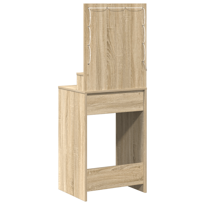 Casa si Gradina - Mobilier - Comode si corpuri - Masute de toaleta - Masa de cosmetica cu lumini LED, stejar sonoma, 50x41x135 cm - Infinity.ro