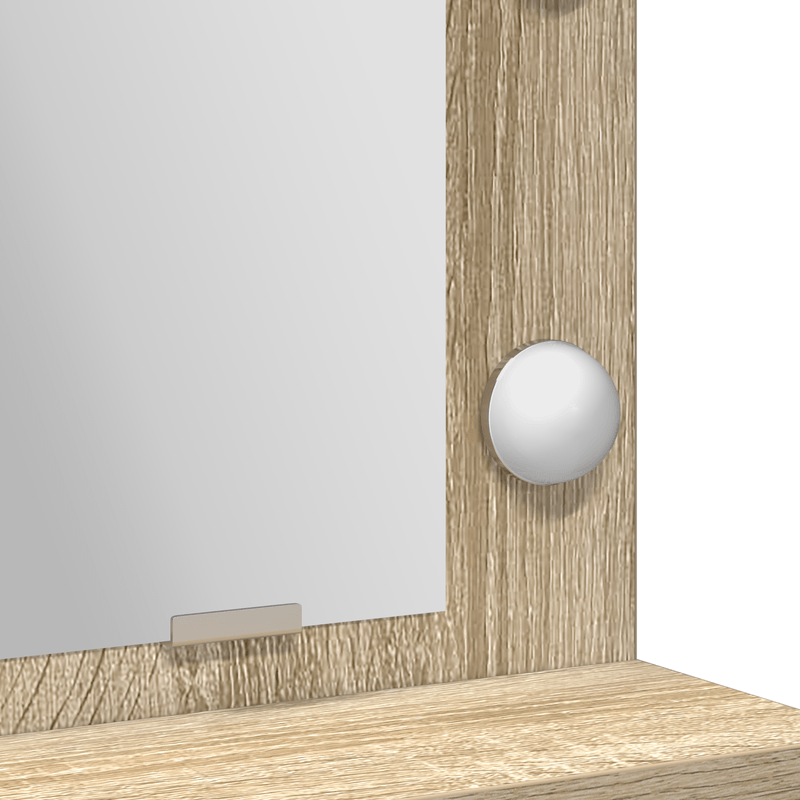 Casa si Gradina - Mobilier - Comode si corpuri - Masute de toaleta - Masa de cosmetica cu lumini LED, stejar sonoma, 50x41x135 cm - Infinity.ro
