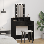 Casa si Gradina - Mobilier - Comode si corpuri - Masute de toaleta - Masa de toaleta cu LED, stejar negru, 79x41x140 cm - Infinity.ro