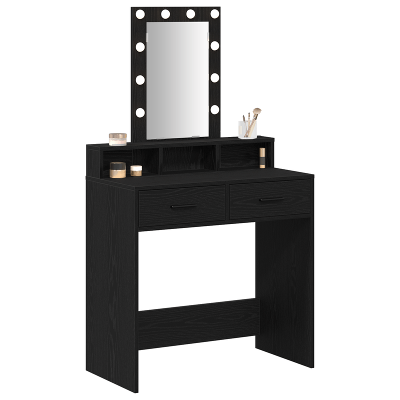 Casa si Gradina - Mobilier - Comode si corpuri - Masute de toaleta - Masa de toaleta cu LED, stejar negru, 79x41x140 cm - Infinity.ro