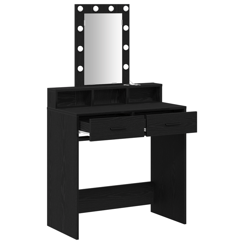 Casa si Gradina - Mobilier - Comode si corpuri - Masute de toaleta - Masa de toaleta cu LED, stejar negru, 79x41x140 cm - Infinity.ro