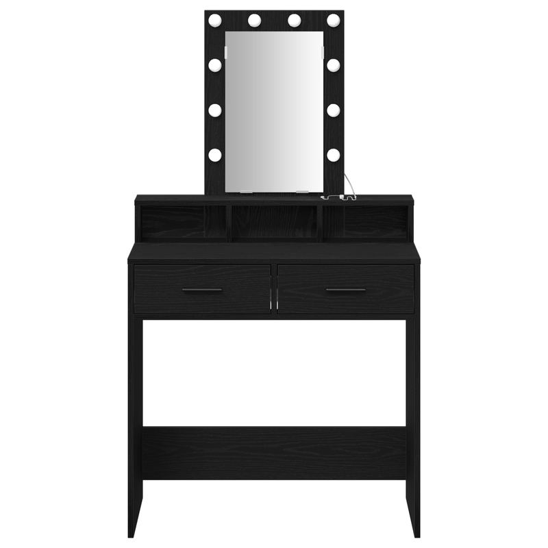 Casa si Gradina - Mobilier - Comode si corpuri - Masute de toaleta - Masa de toaleta cu LED, stejar negru, 79x41x140 cm - Infinity.ro