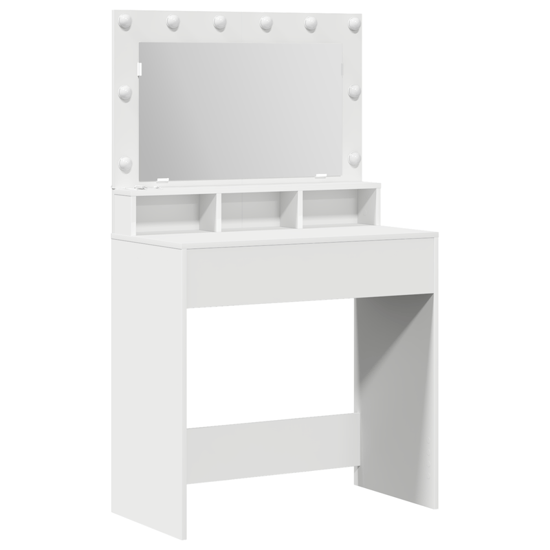 Casa si Gradina - Mobilier - Comode si corpuri - Masute de toaleta - Masa de toaleta cu lumini LED, alb, 79x41x135 cm - Infinity.ro