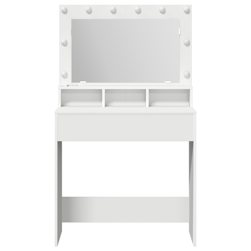Casa si Gradina - Mobilier - Comode si corpuri - Masute de toaleta - Masa de toaleta cu lumini LED, alb, 79x41x135 cm - Infinity.ro