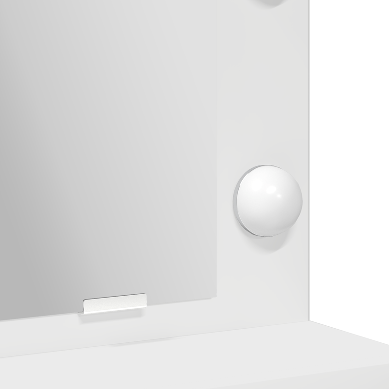 Casa si Gradina - Mobilier - Comode si corpuri - Masute de toaleta - Masa de toaleta cu lumini LED, alb, 79x41x135 cm - Infinity.ro