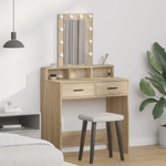 Casa si Gradina - Mobilier - Comode si corpuri - Masute de toaleta - Masa de toaleta cu LED, stejar sonoma, 79x41x140 cm - Infinity.ro