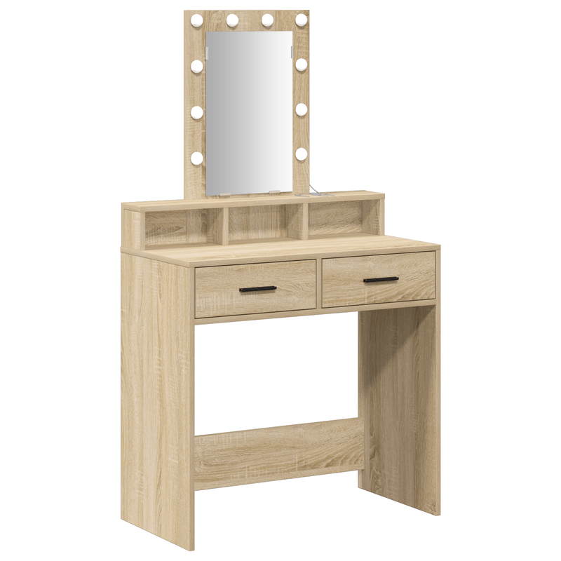 Casa si Gradina - Mobilier - Comode si corpuri - Masute de toaleta - Masa de toaleta cu LED, stejar sonoma, 79x41x140 cm - Infinity.ro