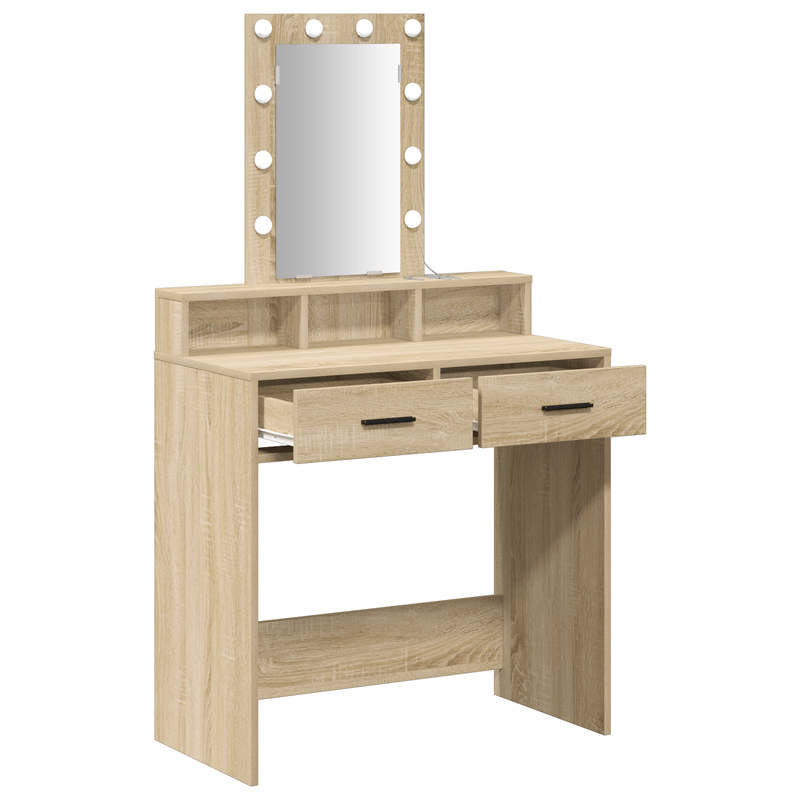 Casa si Gradina - Mobilier - Comode si corpuri - Masute de toaleta - Masa de toaleta cu LED, stejar sonoma, 79x41x140 cm - Infinity.ro