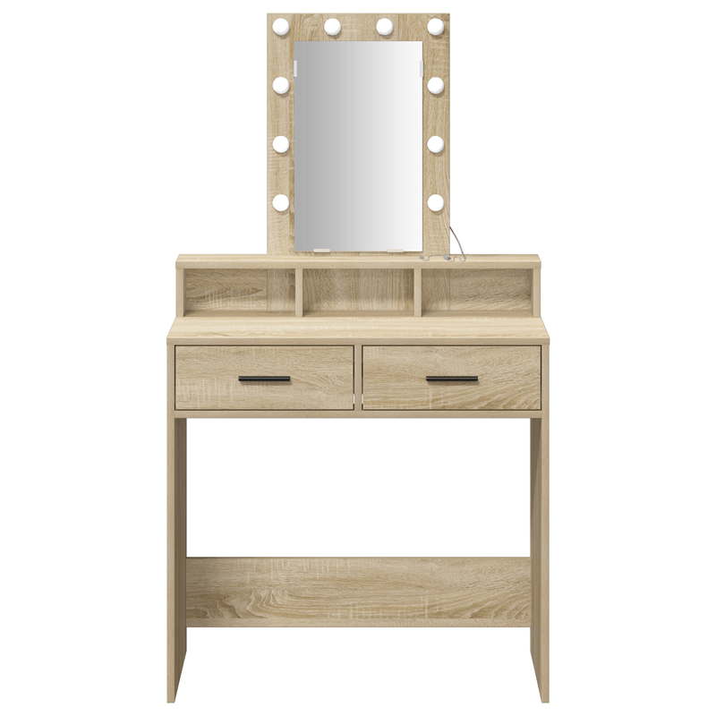 Casa si Gradina - Mobilier - Comode si corpuri - Masute de toaleta - Masa de toaleta cu LED, stejar sonoma, 79x41x140 cm - Infinity.ro