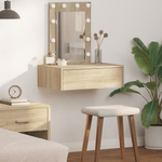 Casa si Gradina - Mobilier - Comode si corpuri - Masute de toaleta - Masa de toaleta suspendata cu LED, stejar sonoma - Infinity.ro