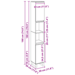 Casa si Gradina - Mobilier - Mobilier baie - Corpuri baie - Dulap de baie, stejar negru, 30x30x190 cm, lemn prelucrat - Infinity.ro