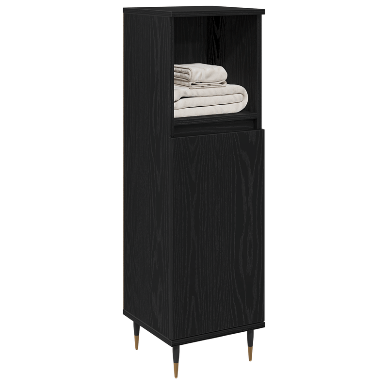 Casa si Gradina - Mobilier - Mobilier baie - Comode baie - Dulap de baie, stejar negru, 30x30x190 cm, lemn prelucrat - Infinity.ro