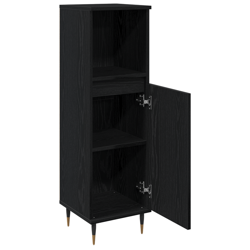 Casa si Gradina - Mobilier - Mobilier baie - Comode baie - Dulap de baie, stejar negru, 30x30x190 cm, lemn prelucrat - Infinity.ro