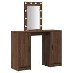 Casa si Gradina - Mobilier - Comode si corpuri - Masute de toaleta - Masa de toaleta cu LED, stejar maro, 102x33x135 cm - Infinity.ro