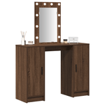 Casa si Gradina - Mobilier - Comode si corpuri - Masute de toaleta - Masa de toaleta cu LED, stejar maro, 102x33x135 cm - Infinity.ro