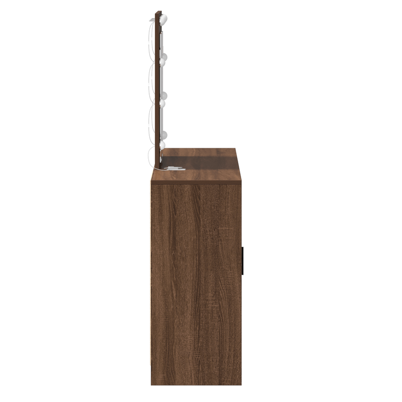 Casa si Gradina - Mobilier - Comode si corpuri - Masute de toaleta - Masa de toaleta cu LED, stejar maro, 102x33x135 cm - Infinity.ro