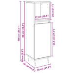 Casa si Gradina - Mobilier - Mobilier baie - Comode baie - Dulap de baie, stejar negru, 30x30x190 cm, lemn prelucrat - Infinity.ro