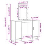 Casa si Gradina - Mobilier - Comode si corpuri - Masute de toaleta - Masa de toaleta cu LED, stejar maro, 102x33x135 cm - Infinity.ro