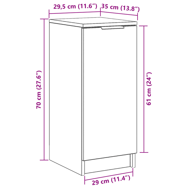 Casa si Gradina - Mobilier - Dulapuri si sifoniere - Dulapuri pantofi - Pantofar, stejar negru, 30x35x70 cm, lemn prelucrat - Infinity.ro