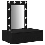 Casa si Gradina - Mobilier - Comode si corpuri - Masute de toaleta - Masa de toaleta suspendata cu LED, stejar negru - Infinity.ro