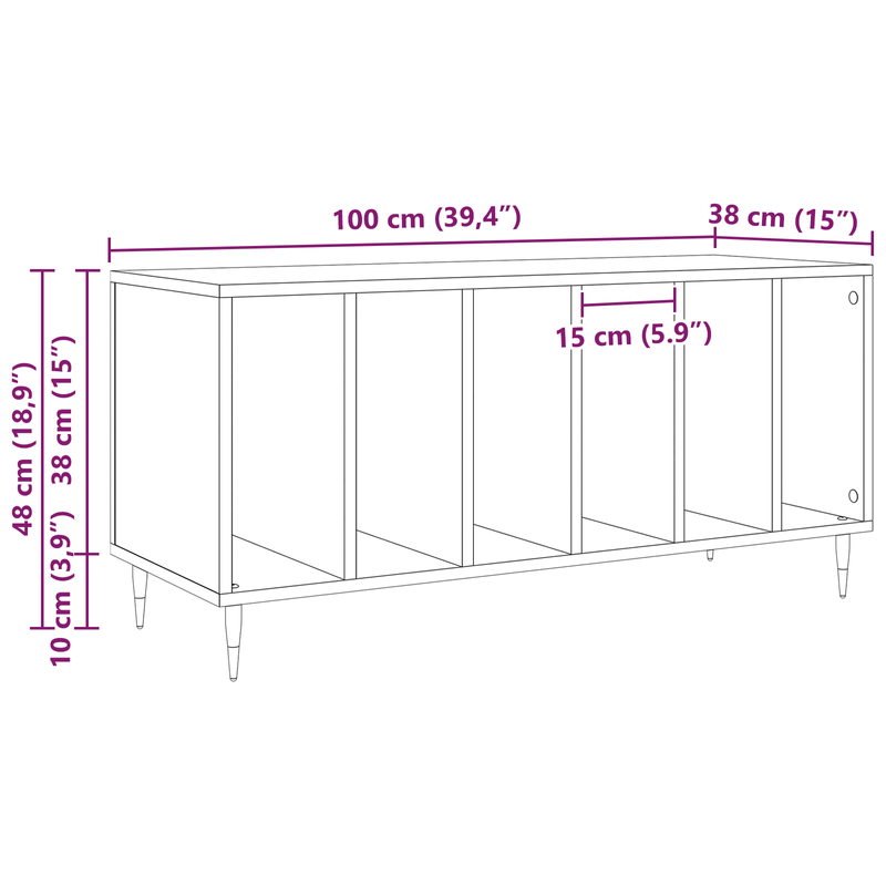 Casa si Gradina - Mobilier - Dulapuri si sifoniere - Dulapuri - Dulap pentru discuri, lemn vechi 100x38x48 cm lemn prelucrat - Infinity.ro