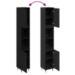 Casa si Gradina - Mobilier - Seturi de mobilier - Seturi baie - Dulap de baie, stejar negru, 30x30x190 cm, lemn prelucrat - Infinity.ro